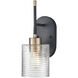 Renitta 1 Light 7.9 inch Matte Black/Modern Gold Bathroom Wall Sconce Wall Light